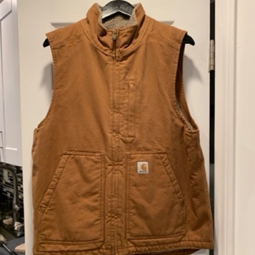 Men's Carhartt Washed Duck Sherpa-Lined Mock Vest